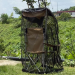 Individualizuota sulankstoma paplūdimio/žvejybos kėdė su tinkleliu nuo uodų (Tik tinklas) 70x132x130 cm juoda