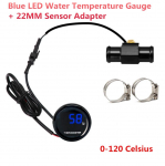 Universalus motociklo termometras, instrumentai, vandens temperatūros LED skaitmeninis ekranas, matuoklis su 22 mm temperatūros jutiklio adapteriu