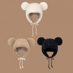 Vilnonė me&scaron;kiuko kepurė su ausinėmis Miela Žieminė Teddy me&scaron;kiuko &scaron;ilta Wool Bear_White