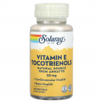 Solaray, vitaminas E tokotrienolis, 50 mg, 60 mink&scaron;tųjų gelių