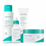 AESTURA A-Cica 365 Raminamasis odos priežiūros rinkinys (Tonizuojamoji kempinėlė 60 vnt. + Tonikas 200 ml + Serumas 40 ml + Kremas 60 ml)