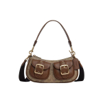 Coach Ashton 25 Vardinė Sagtis Užtrauktukas Drobė Su Oda Bagetė Peties Crossbody Krep&scaron;ys Vidutinis Moteri&scaron;ki krep&scaron;iai Ruda CP114-IMBDX Gift Box Set (Basic Set+Yellow Box)