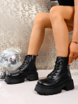 Moteri&scaron;ki Ankle Boots Mada Ruduo Atsitiktiniai Moteri&scaron;ki Balti Chelsea Batai Punk Gotikiniai Batai Platforminiai Trumpi Odiniai Combat Batai 35 juoda