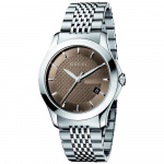 Gucci YA126406 G-Timeless Rudo ciferblato vyri&scaron;kas laikrodis 38mm sidabras