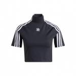 Adidas Originals Trefoil I&scaron;siuvinėtas Logotipas Trumpa Apykaklė T-mar&scaron;kinėliai Moteri&scaron;ki Vir&scaron;utiniai Drabužiai Juodi IV9323 XXS