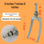 Plieninė priekinė rato &scaron;akė su guoliais 7-8 colių vežimėlio ratams Without Bearings sidabro pilka spalva