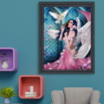 Deimantinė tapyba Angelas ir taikos balandis, pasidaryk pats Rubiko kubas, deimantinis siuvinėjimas, dovana deimantų sienų menai 20X30CM