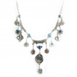 Les Tr&eacute;sors De Lily [D8935] - Collier Cr&eacute;ateur 'Les Souvenirs du Pass&eacute;' Bleu Argent&eacute; mėlyna