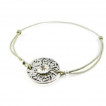 Les Tr&eacute;sors De Lily [H9825] - Bracelet Cr&eacute;ateur 'Queen' argent&eacute; vert clair