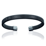 Les Tr&eacute;sors De Lily [J0103] - Bracelet acier 'Chor&eacute;graphie' ruthenium - 7 mm juoda