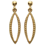 Les Tr&eacute;sors De Lily [J1015] - Boucles plaqu&eacute; or 'Chor&eacute;graphie' dor&eacute; - 25x7 mm