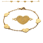 Les Tr&eacute;sors De Lily [J9612] - Bracelet Plaqu&eacute; or 'Love' dor&eacute; - 11x8 mm