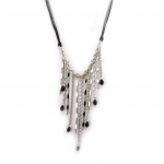 Les Tr&eacute;sors De Lily [L4259] - Collier 'Kilimanjaro' noir argent&eacute; juoda