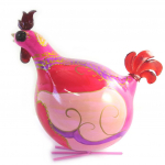 Les Tr&eacute;sors De Lily [M9056] - Figurine 'Coq Cocorico' rose - 30 cm