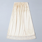 Moteri&scaron;kas satino dirbtinio &scaron;ilko apatinis apatinis sijonas po suknele Half Slip Midi nėrinių sijonas one size