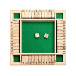 &bdquo;Shut The Box&ldquo; medinis matematinis tradicinis aludės stalo kauliukų žaidimas Kelionės 4 žaidėjams