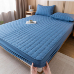 Medvilninis mink&scaron;tas patalynės užvalkalas, čiužinio užvalkalas, storas dygsniuotas lovatiesis, elastingas paklodės. 120*200cm