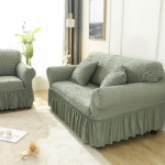 Vienspalvis elastingas sofos užvalkalas svetainei, spausdintas languotas, tamprus segmentinis užvalkalas Sofos sofos užvalkalas L formos 1&ndash;4 vietų 4-Seater 235-300cm