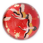 Les Tr&eacute;sors De Lily [A2909] - Presse papier verre 'Geisha' rouge - 78x40 mm raudona