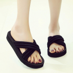 Sagit Fashion Moterų Paplūdimio Kvėpuojantys Sandalai Namų &Scaron;lepetės, Flip-Flops Plei&scaron;tai Batai 39 juoda
