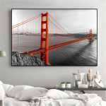 Kra&scaron;tovaizdžio drobės tapyba San Francisko Auksinių vartų tiltas saulėlydžio plakatai ir spaudiniai Sienų paveikslas Kambarių dekoras Be rėmelio 20*40cm