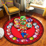 Animacinis filmas Mario Bros apvalios zonos kilimėliai Svetainės grindys Kilimėlio kambario dekoras Namų kilimėliai Žaisti Kilimėlis Mielas Kilimėlis Kilimas Anime Kilimėliai 60cm