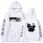Anime Tokijo &bdquo;Ghoul&ldquo; gobtuvai Ken Kaneki Grafi&scaron;kai marginti megztiniai Vyri&scaron;ki laisvalaikio hiphopo gatvės apranga, pora, megztiniai, laisvas gobtuvas M