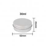 50 vnt. 30 ml aliuminio indelis 30 g aliuminio skardinė konteineris sidabrinės spalvos