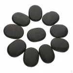 10vnt./ part Spa Rocks atpalaiduojantys masažiniai akmenukai bazaltui - 3x4 cm juodi