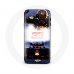 Coque pour samsung galaxy S4 Formule 1 Max Verstappen Pilote de F1 noir rouge et jaune