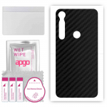apgo Protective Skin Sticker for the back compatible with Motorola Moto G8 Plus, Wrap Film, Foil, Vinyl - Pattern Carbon Black