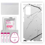 apgo Protective Skin Sticker for the back+sides compatible with Xiaomi Redmi 9T, Full Wrap Film, Foil, Vinyl - Pattern White Marble