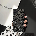 Madingas leopardo ra&scaron;to matinis dėklas, skirtas iPhone 12 11 Pro Max 7 8 Plus XS Max XR X 13 12 Mini SE 2020 skaidrus smūgiams atsparus dangtelis 7 or 8