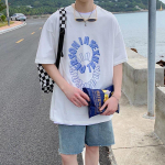 2024 m. vasaros mar&scaron;kinėliai trumpomis rankovėmis, skirti vyri&scaron;kiems madingiems penkių colių rankovėms, universalūs, laisvalaikio studenti&scaron;ki mar&scaron;kinėliai pusrankovėmis, kasdieniai madingi spausdinti vir&scaron;us M juoda