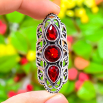 Mozambique Garnet Gemstone Handmade 925 Sterling Silver Gift Ring Size 9.5 r5i54