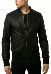 AL KHALID NEW DESIGNER vyri&scaron;ka juoda odinė striukė i&scaron; 100 % tikros avinėlio odos Moto Biker Coat Striukė XS juoda