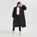 1 vnt. Auk&scaron;tos kokybės EVA Unisex lietpaltis, pastorintas vandeniui atsparus paltas nuo lietaus moteri&scaron;kas vyri&scaron;kas juodas kempingo vandeniui atsparus lietaus kostiumas One Size juoda