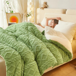 Ta Furong &Scaron;ilta Antklodė 150x200cm [thickened about 2.5kg] rūg&scaron;čios žalios spalvos