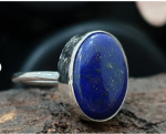 Lapis lazuli brangakmenio žiedas, 925 prabos sidabrinis žiedas, moteri&scaron;kas žiedas, dovana jai, rankų darbo žiedas, žiedas su rėmeliu, sidabriniai papuo&scaron;alai 6