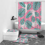 &bdquo;Palm Leaf&ldquo; skaitmeninis spausdintas du&scaron;o užuolaidos vonios dangtis vandeniui atsparus vonios kambario dekoras W90cm*L180cm