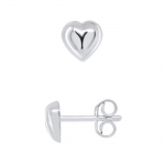 L&Eacute;A & ARTHUR - Boucles d'Oreilles Enfants Motifs " C&OElig;UR " Argent 925 Milli&egrave;mes Rhodi&eacute; - Syst&egrave;me Poussettes