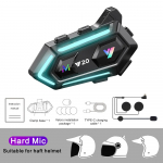 Y20 Bluetooth Motociklo &Scaron;almo Ausinė RGB Ap&scaron;vietimas HD Stereo Laisvų Rankų Triuk&scaron;mo Mažinimas Belaidės Motociklo Ausinės 1000mah