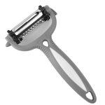 3-in-1 nerūdijančio plieno daržovių skustukas buitinis daugiafunkcis agurkų, morkų, vaisių pjaustyklė, melono skustukas, virtuvės reikmenys pilka