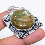 Rainforest Jasper handmade 925 Steling Silver Jewelry Pendant 2.01 J5G71