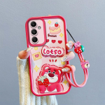 KEYSION Atsparus smūgiams dėklas, skirtas Samsung A55 5G A35 A25 A15 su dirželiu, silikoniniu mielu 3D animacinio filmo lėlės telefono dangteliu, skirtu Galaxy A05S for Samsung A05S