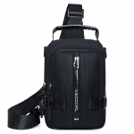 Daugiafunkcinis Crossbody krep&scaron;ys Vyri&scaron;kas USB įkrovimo krūtinės paketas trumpos kelionės žinutės krūtinės krep&scaron;ys, atsparus vandeniui didelės talpos pečių krep&scaron;ys juoda