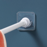 Tvirtas užuolaidų strypo laikiklio laikiklio kabliukai, skirti klijuoti sienoms vonios kambarys du&scaron;o strypo įtempimo laikiklis Be gręžimo pagaliuko spintai 4PCS