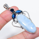 Natural Owhyee Opal, Topaz 925 Sterling Silver Jewelry Pendant 2.76 w6t23