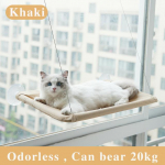 Cat Hamakas Mielos pakabinamos lovos Patogios saulėtos sėdynės prie lango tvirtinimo naminiams gyvūnėliams gaminys Mink&scaron;tos naminių gyvūnėlių lentynos reikmenys nuimamas guolis 20 kg chaki