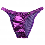 La Pomme Violetiniai Metaliniai Bikini &Scaron;ortai su Blizgančiu 3D Mai&scaron;eliu, Pagaminti Japonijoje La Pomme Men's (Prekės kodas 622043) Visos siūlės, pusiau atvira nugara violetinė